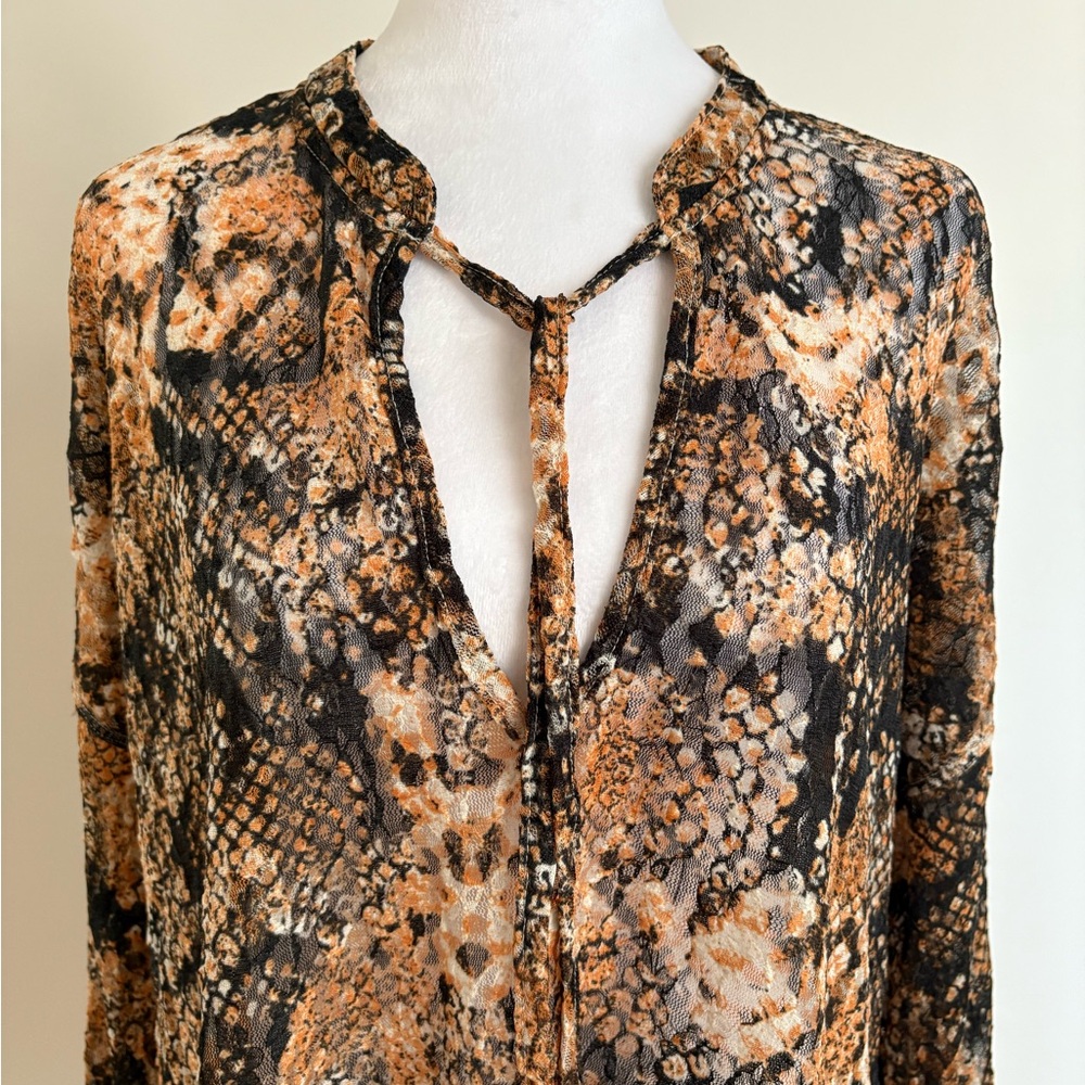 Free People Out For The Night Snake Print Blouse - Picture 10 of 10